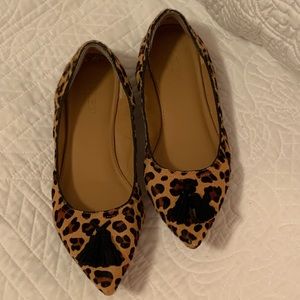 J Crew Calf Hair Leopard Flats